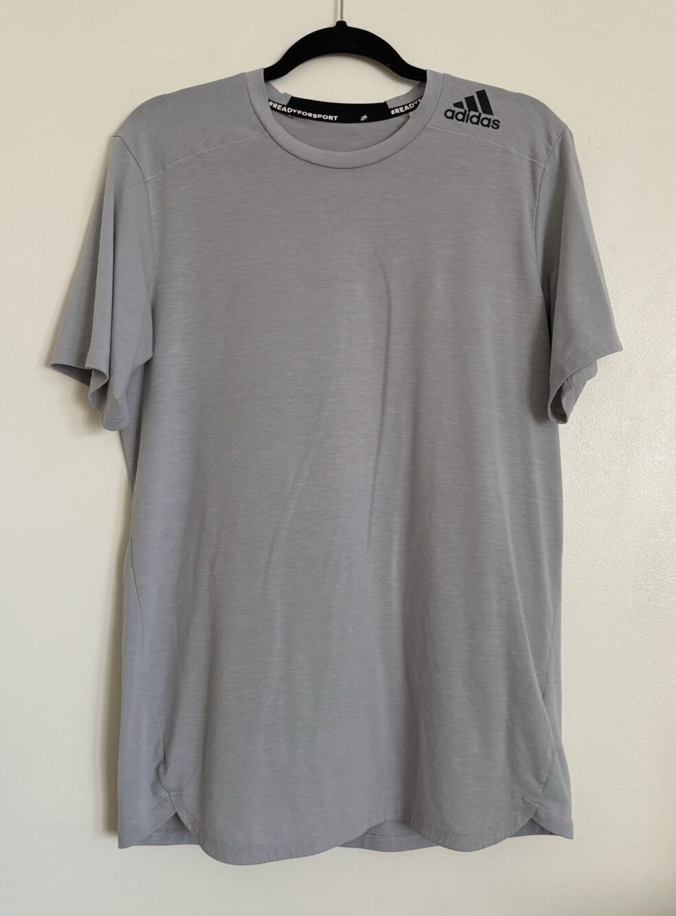 Light Grey Adidas Aeroready Short Sleeve Tee M